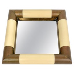 Tommaso Barbi Squared Brass & Mirror Vide Poche, Italy, 1970s