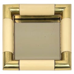 Tommaso Barbi Squared Brass & Mirror Vide Poche, Italy, 1970s