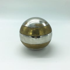 Tommaso Barbi Stacked Brass and Chrome Bowls, 1970s
