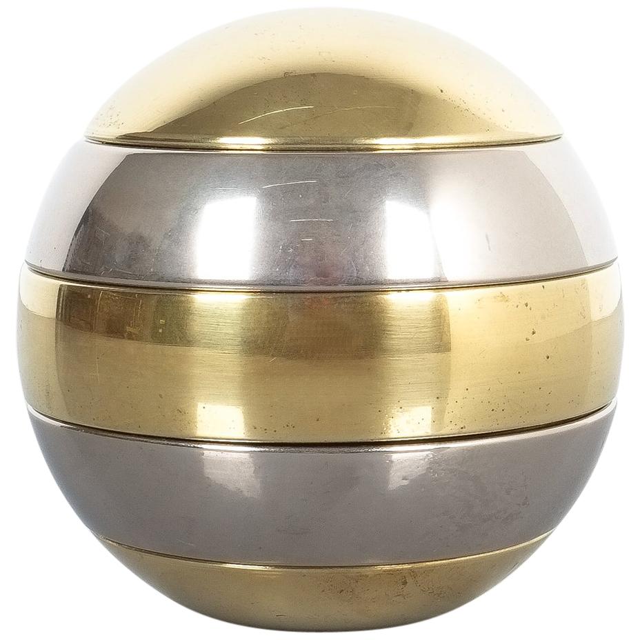 Tommaso Barbi Stacked Brass and Chrome Bowls