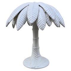 Tommaso Barbi Style White Palm Tree Table Lamp, Italy