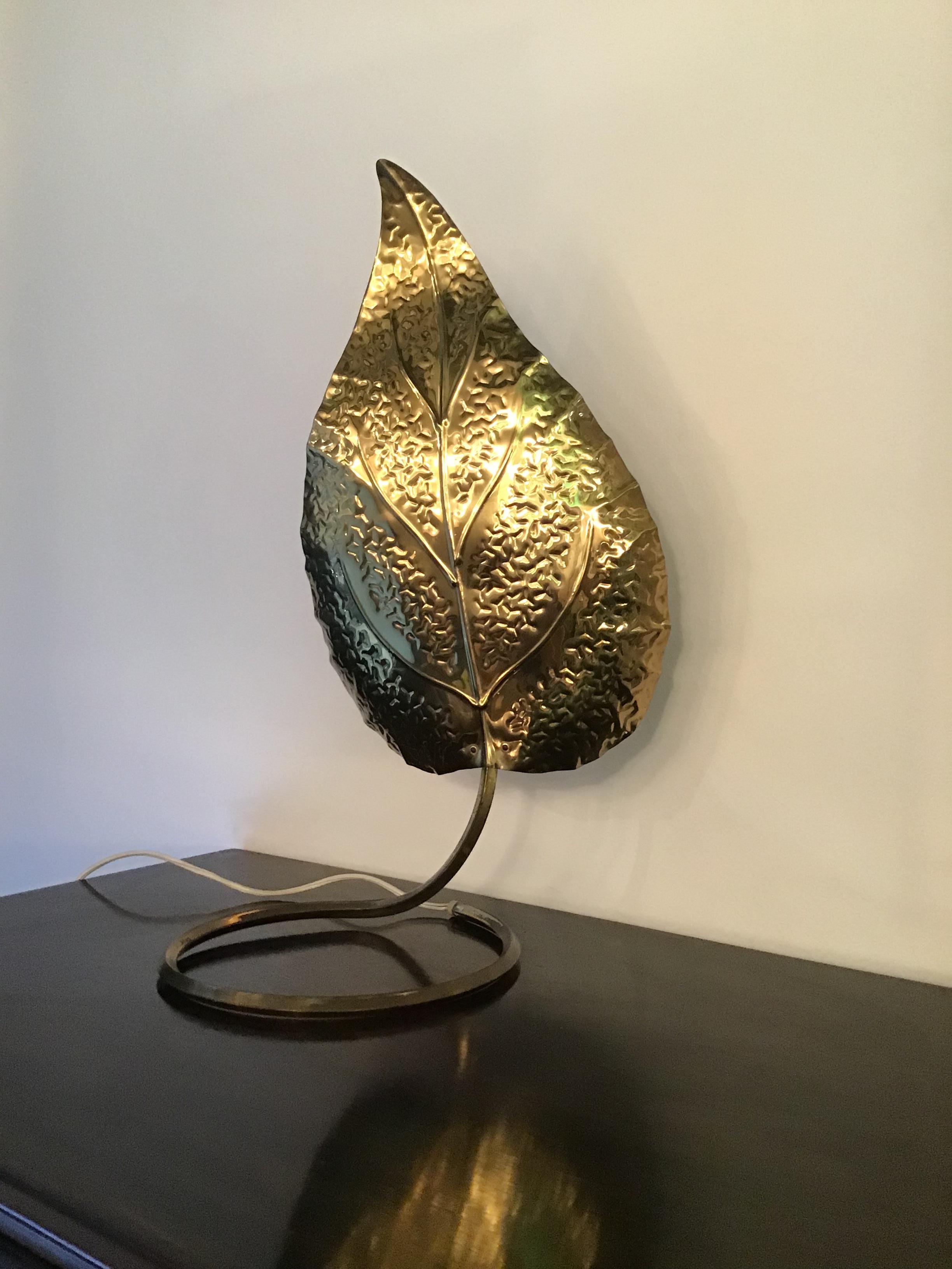 Italian Tommaso Barbi Table Lamp Brass, 1970