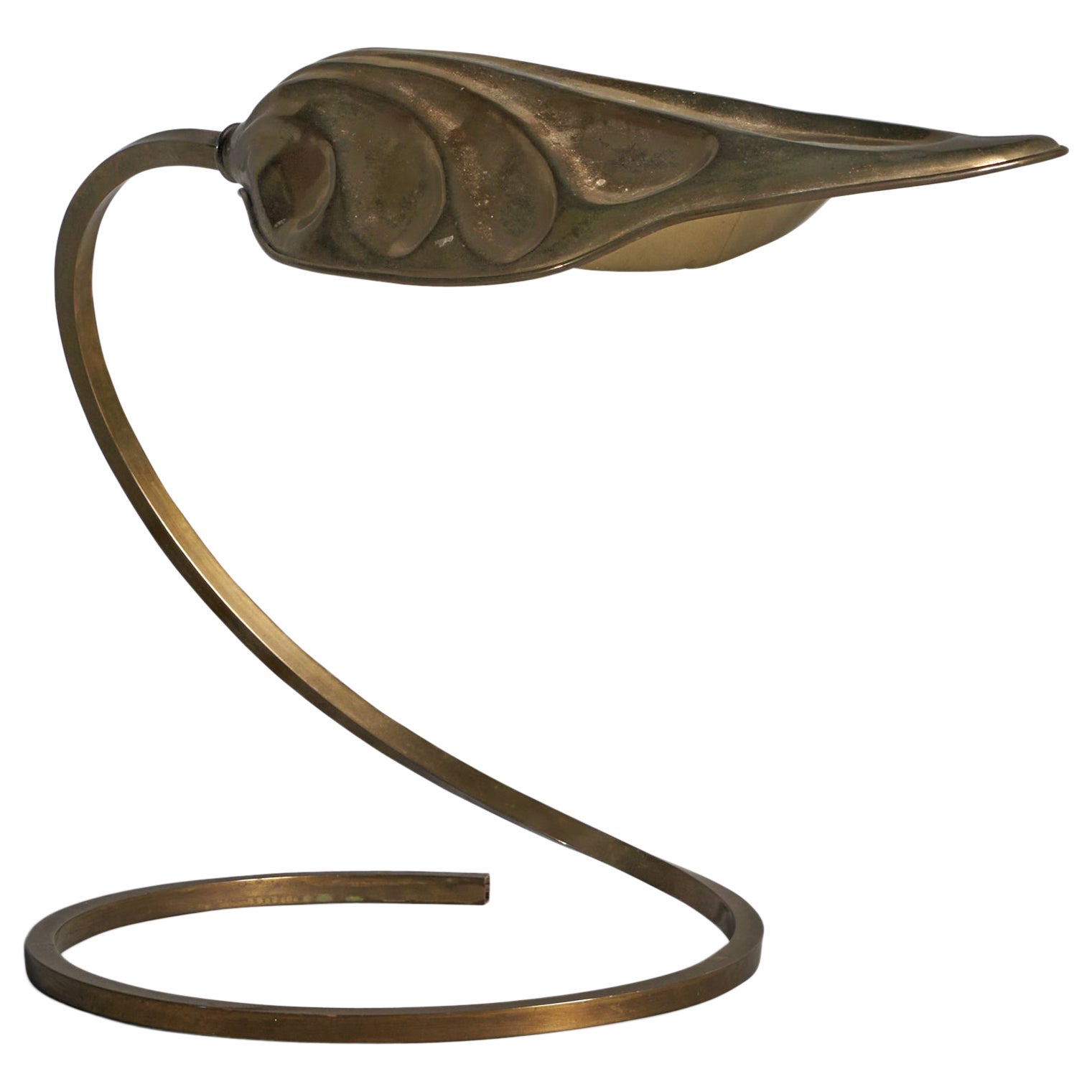 Tommaso Barbi, Lámpara de mesa, Latón, Italia, Años 60