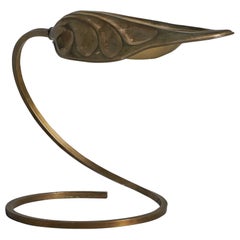 Tommaso Barbi, Lámpara de mesa, Latón, Italia, Años 60