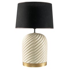Vintage Tommaso Barbi Table Lamp in Brass and Ceramic