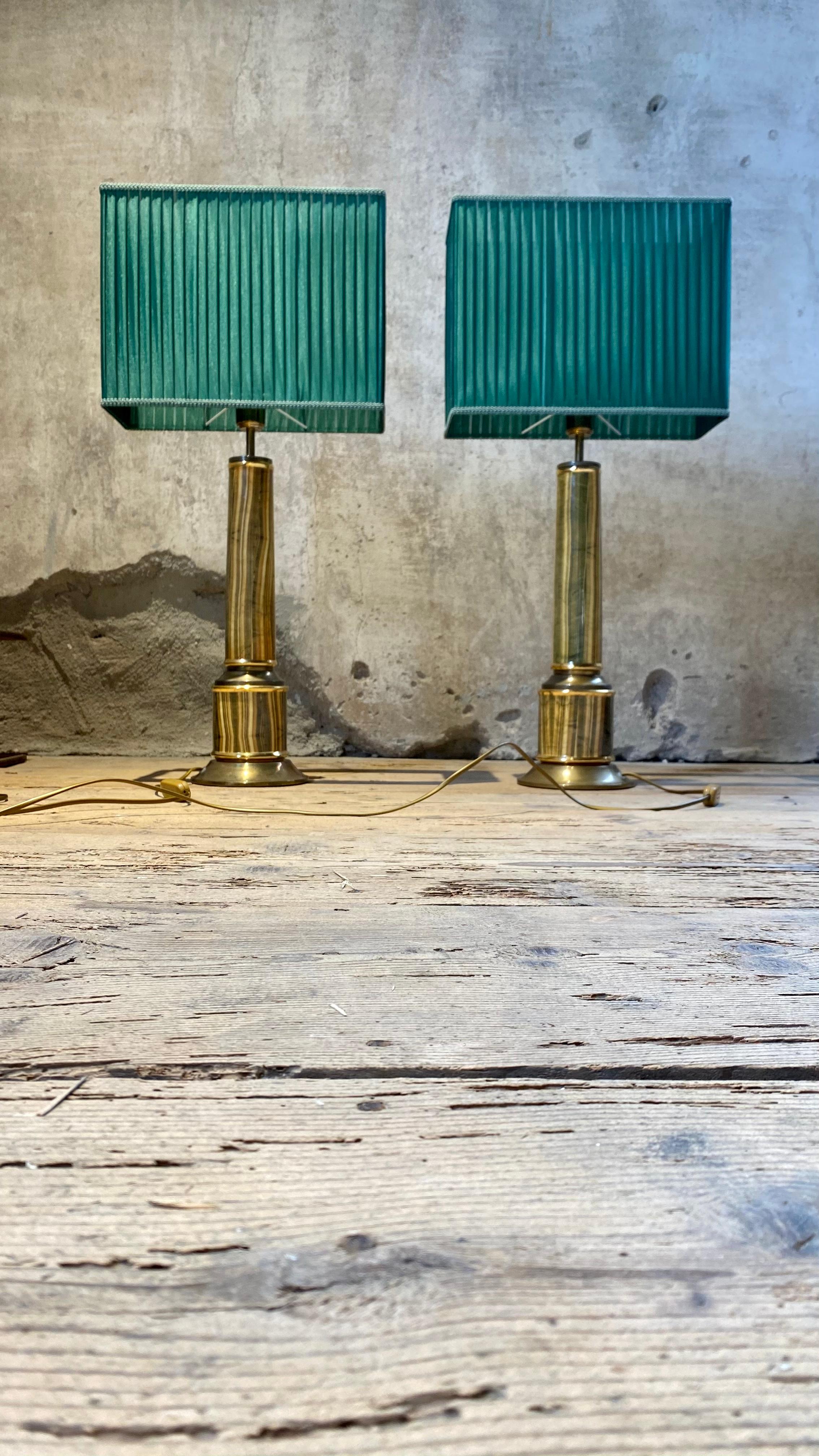 Tommaso Barbi Table Lamps in Marble and Brass, 1972 4