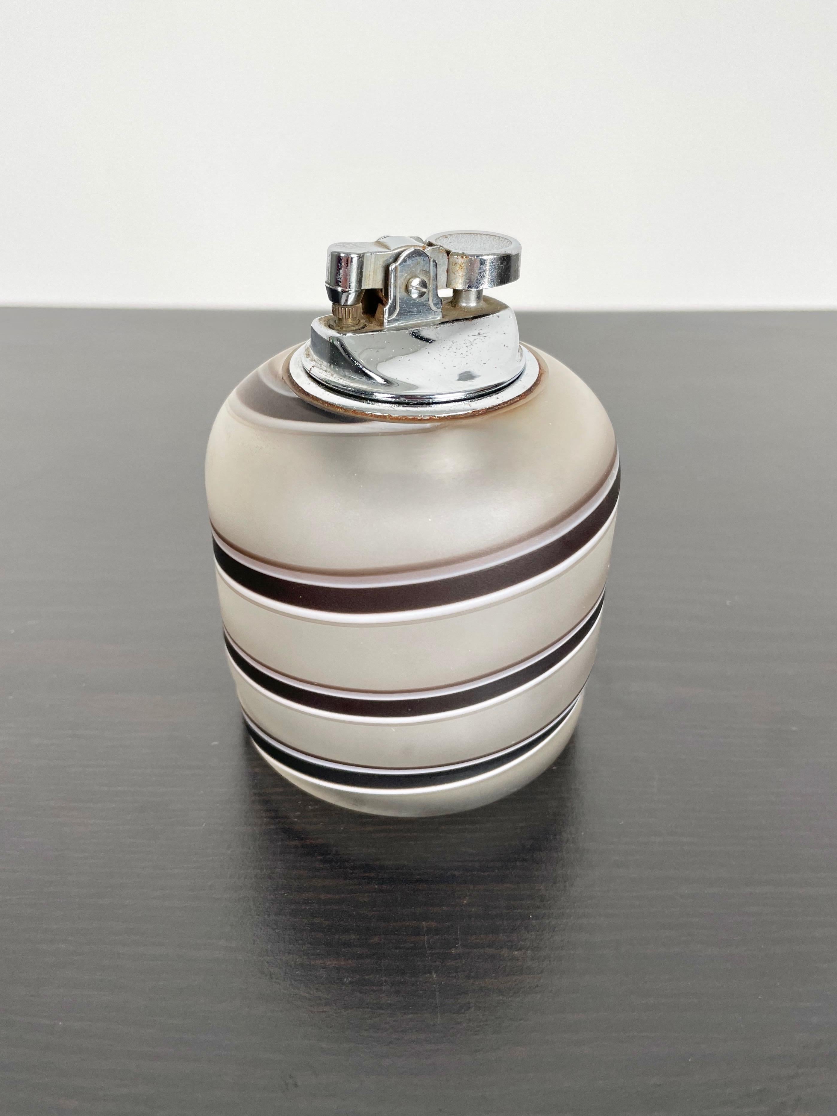 Mid-Century Modern Tommaso Barbi Table Lighter in Murano Glass, Italy, 1970s For Sale