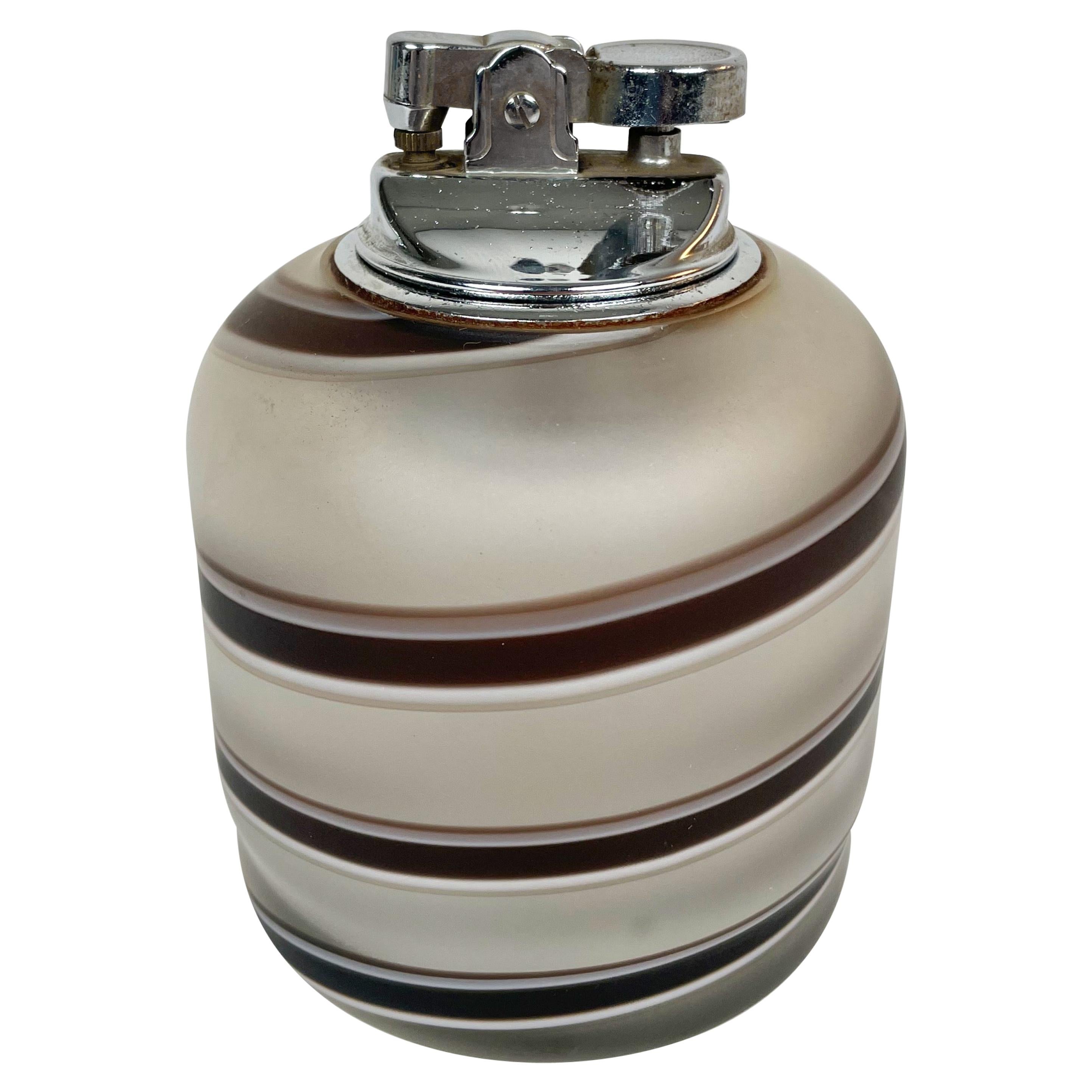 Tommaso Barbi Table Lighter in Murano Glass, Italy, 1970s For Sale