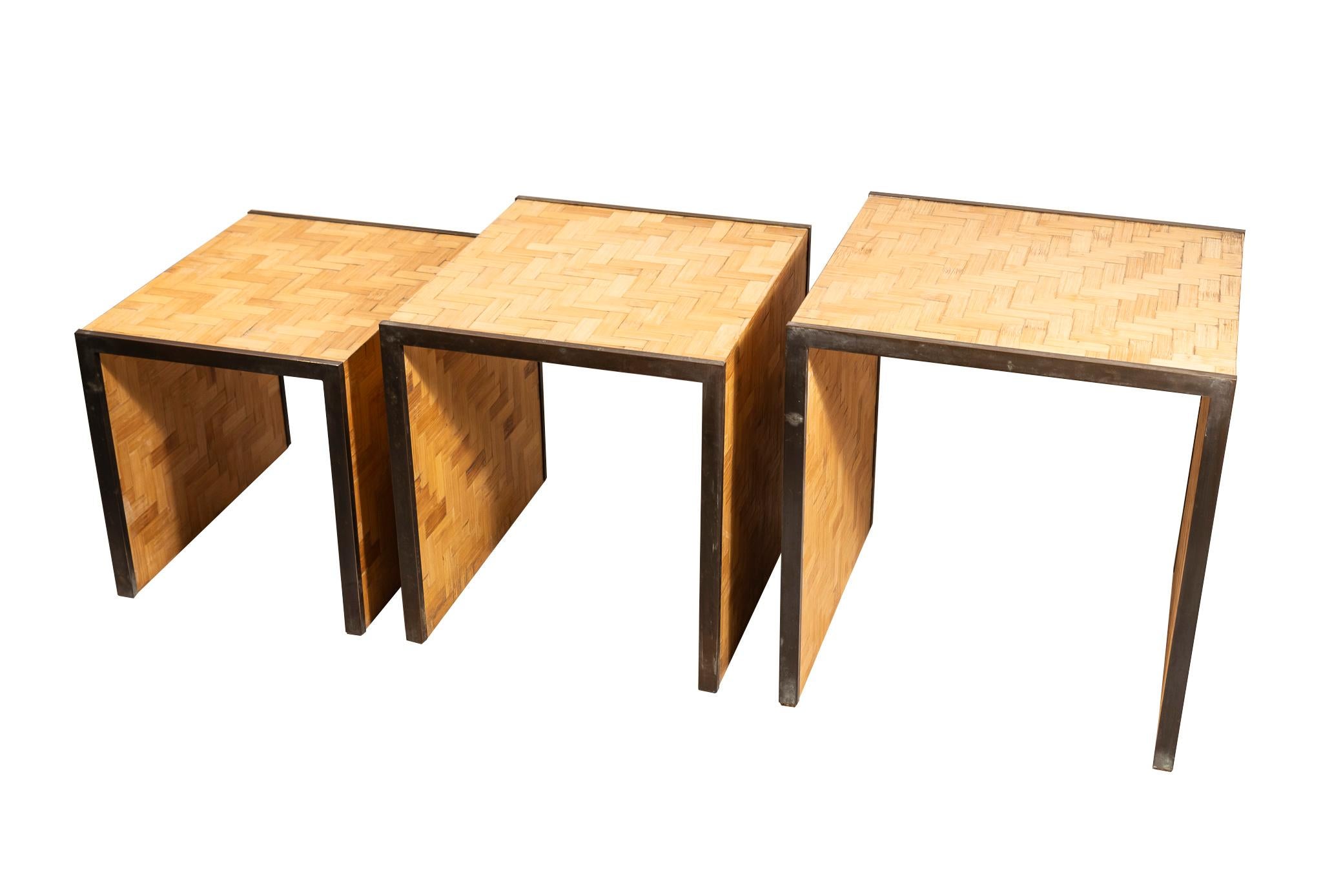 Mid-Century Modern Tommaso Barbi, Three Nesting Tables, Italy, circa 1970 For Sale