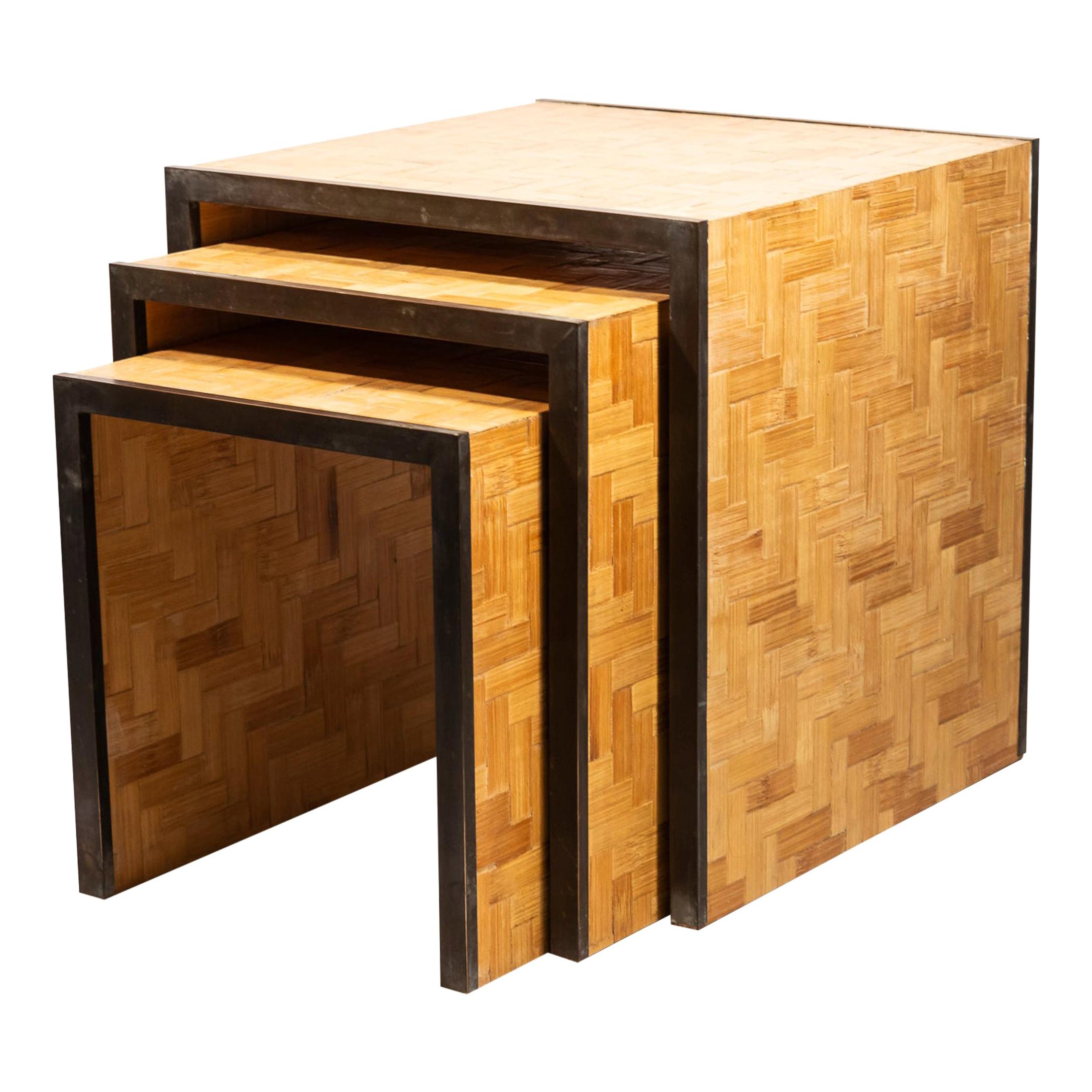 Tommaso Barbi, Three Nesting Tables, Italy, circa 1970 For Sale