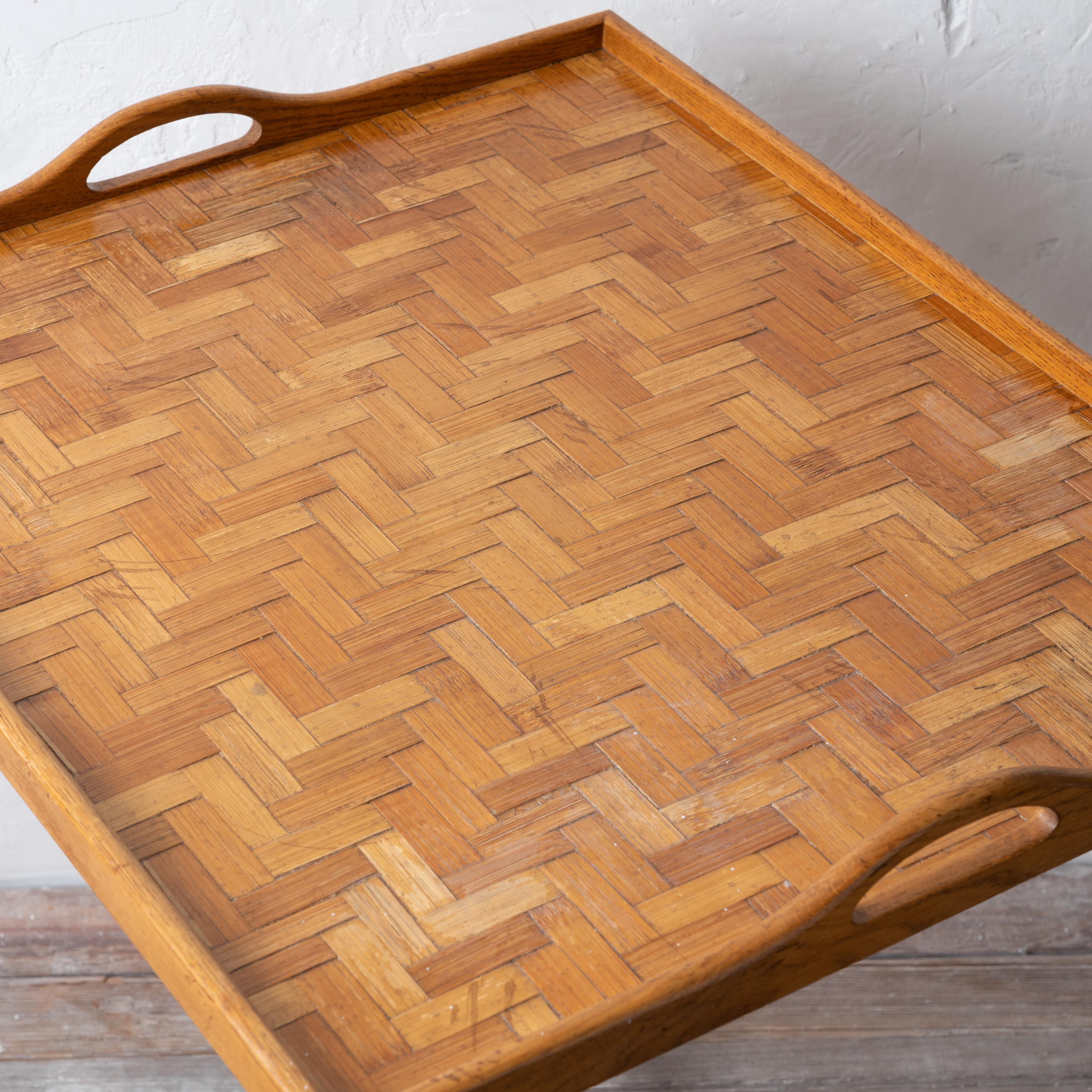 Bamboo Tommaso Barbi Tray Table, 1970s For Sale