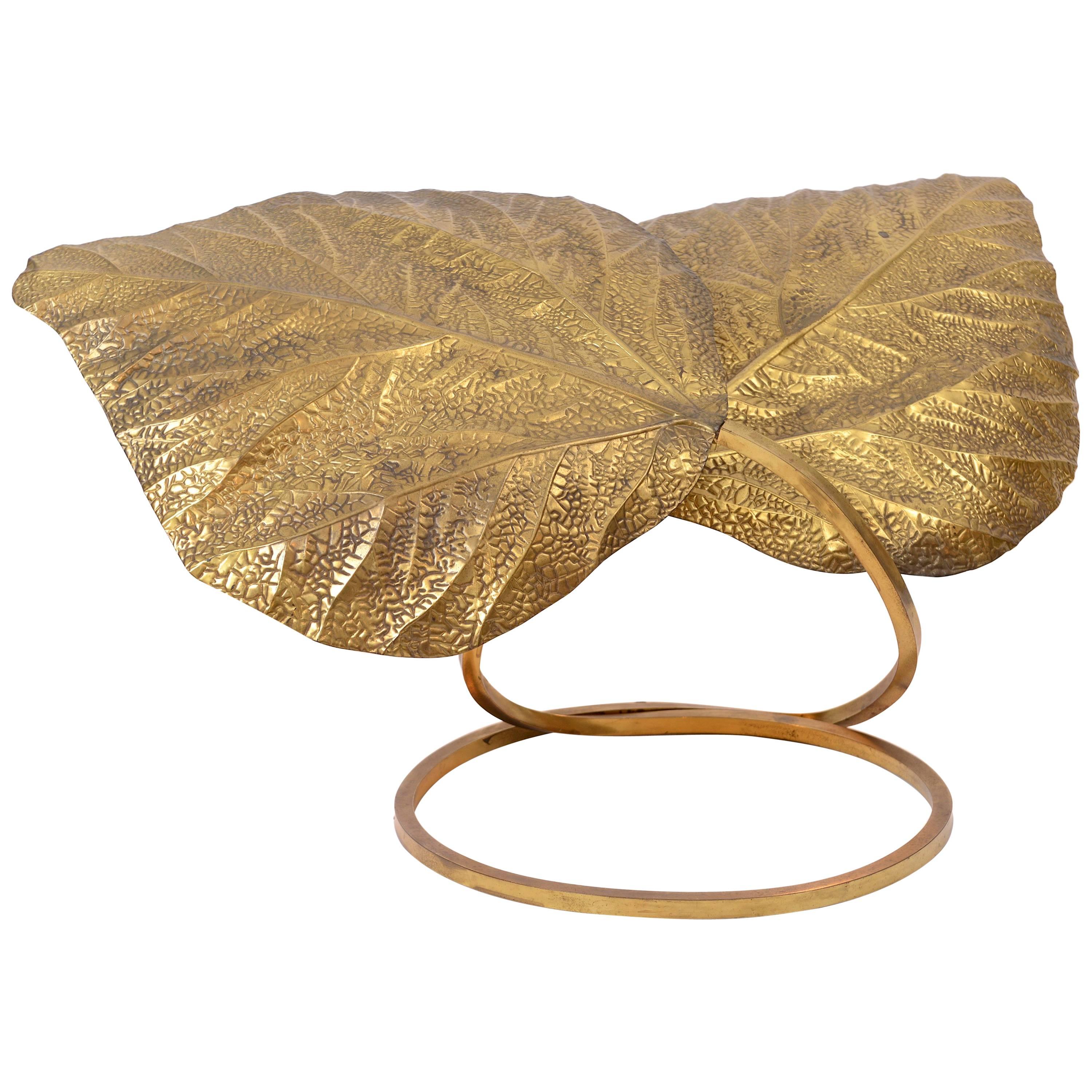 Tommaso Barbi Two-Leaf Rhubarb Table Light, circa 1970