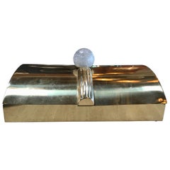 Tommaso Barbi Vintage Brass Box, Italy, 1960s