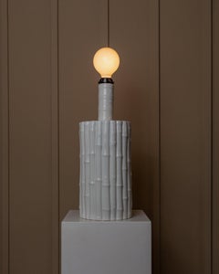 Lampe de table Vintage Tommaso Barbi en céramique blanche, Italie, années 1970