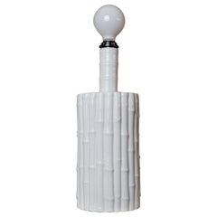 Lampada da tavolo vintage Tommaso Barbi in ceramica bianca, Italia, anni '70