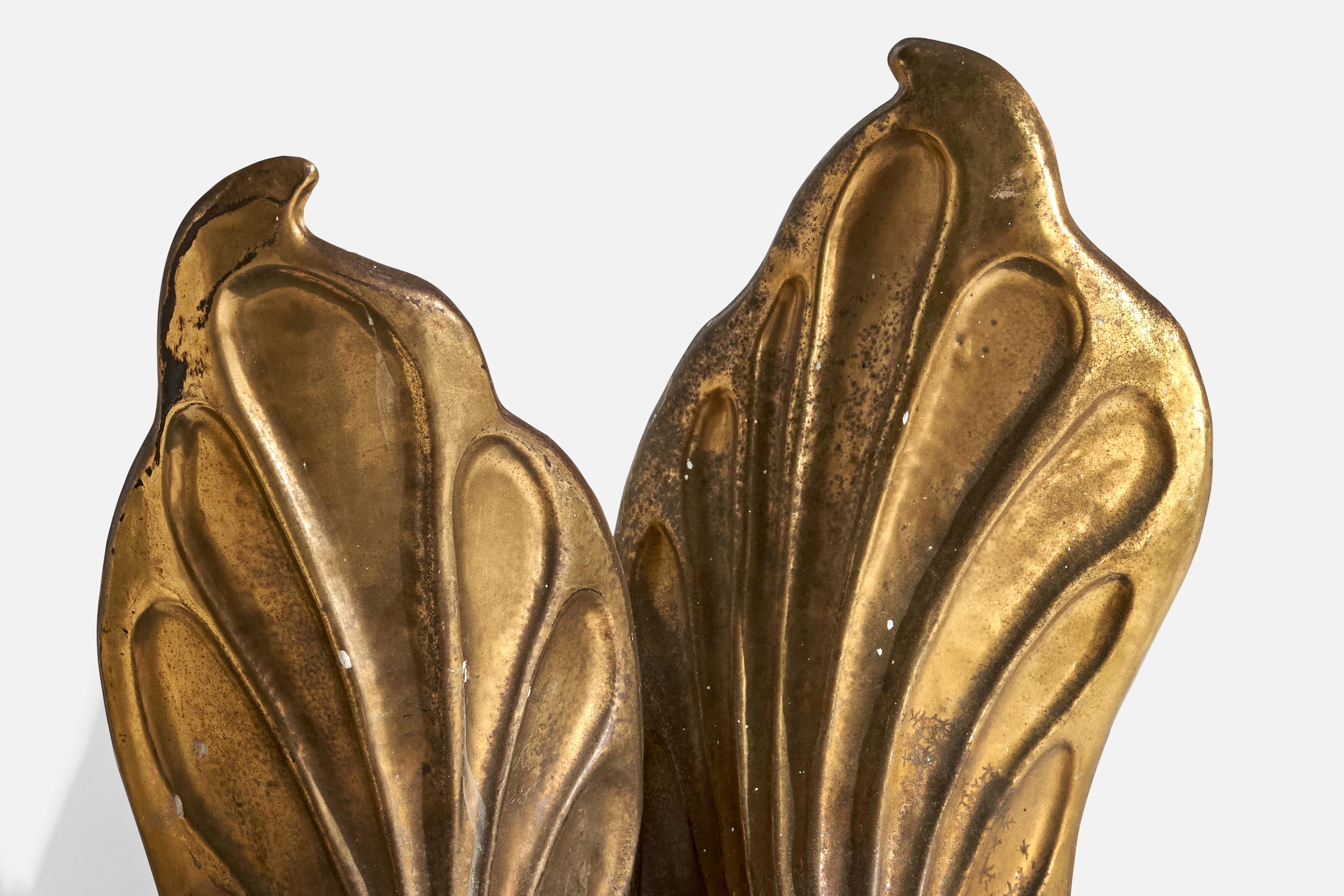 Tommaso Barbi, Wall Light, Brass, Italy, 1950s For Sale 1