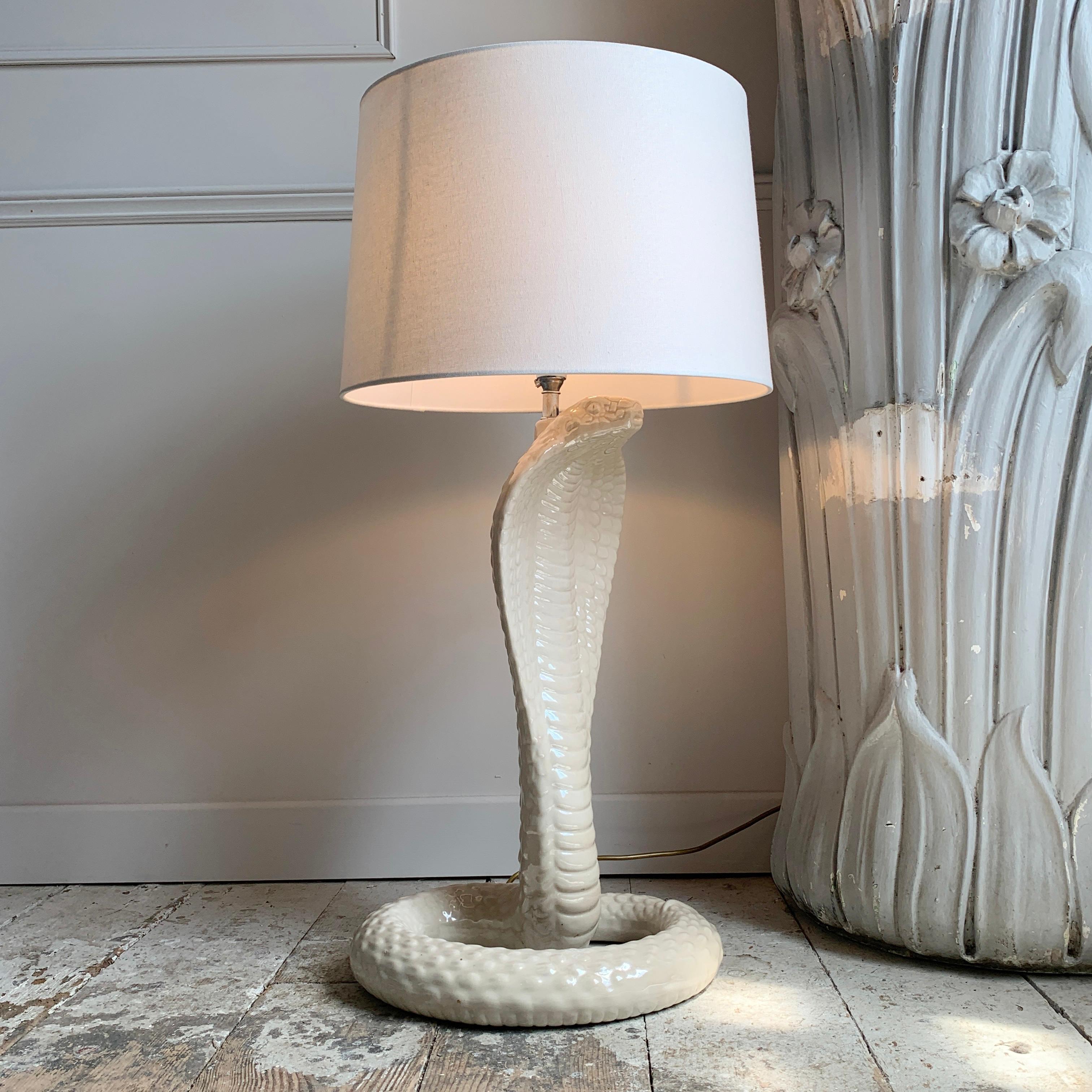 Tommaso Barbi White Cobra Lamp For Sale 3