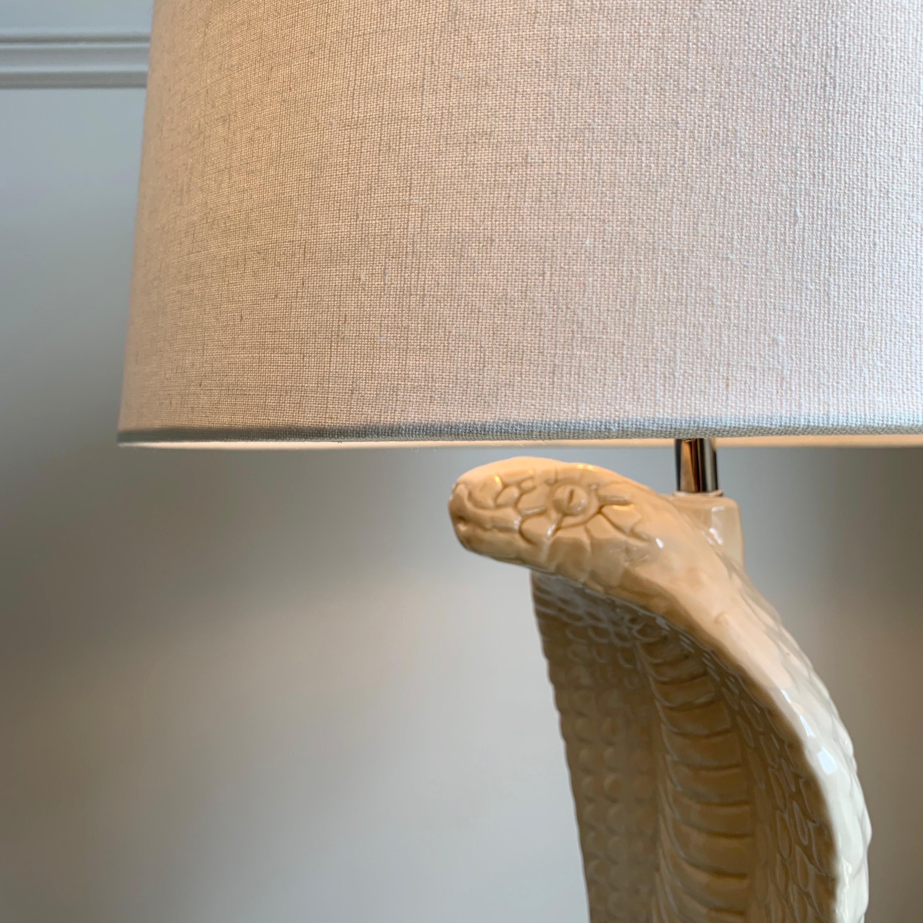 Brutalist Tommaso Barbi White Cobra Lamp For Sale