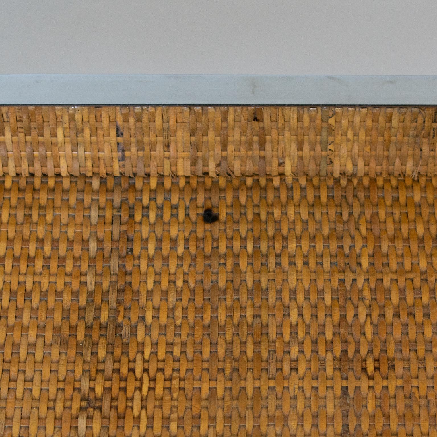 Vassoio portaoggetti da tavolo pieghevole in vimini e cromo di Tommaso Barbi, anni '70 in vendita 8