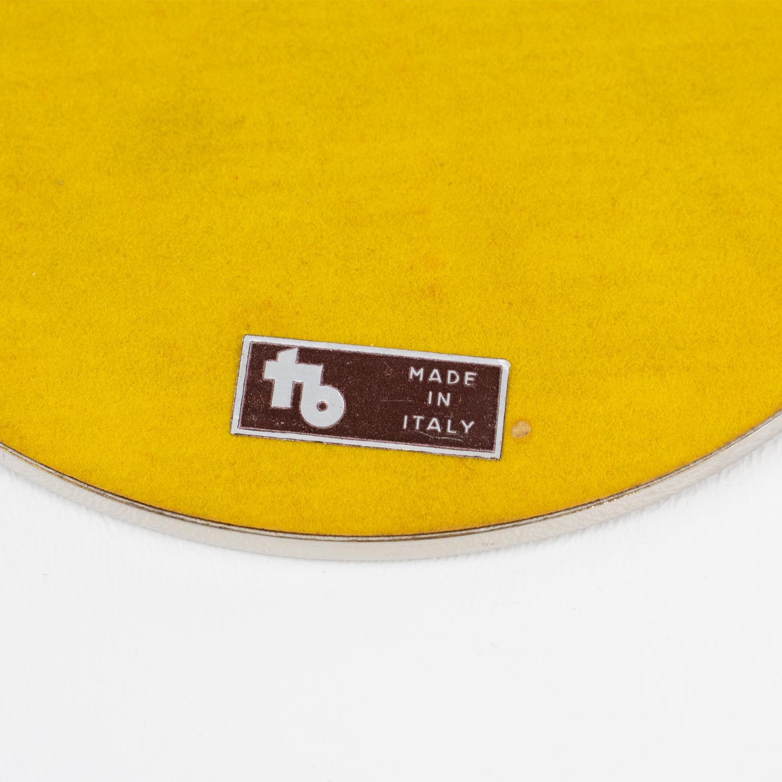 Late 20th Century Tommaso Barbi Wicker and Chrome Coasters, 1970s For Sale