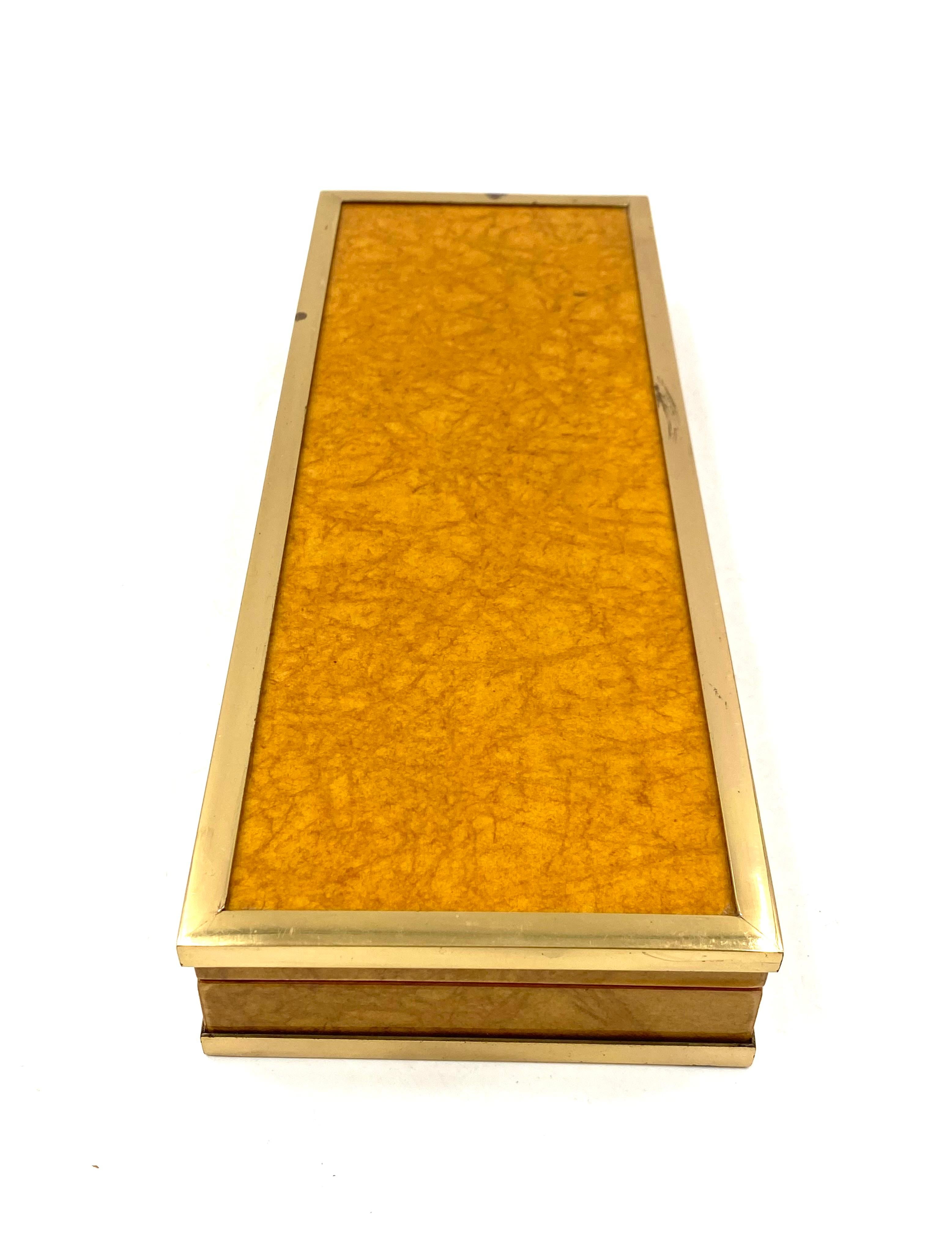 Tommaso Barbi, Wood and Brass Cigars Box, Italy, 1970 For Sale 6