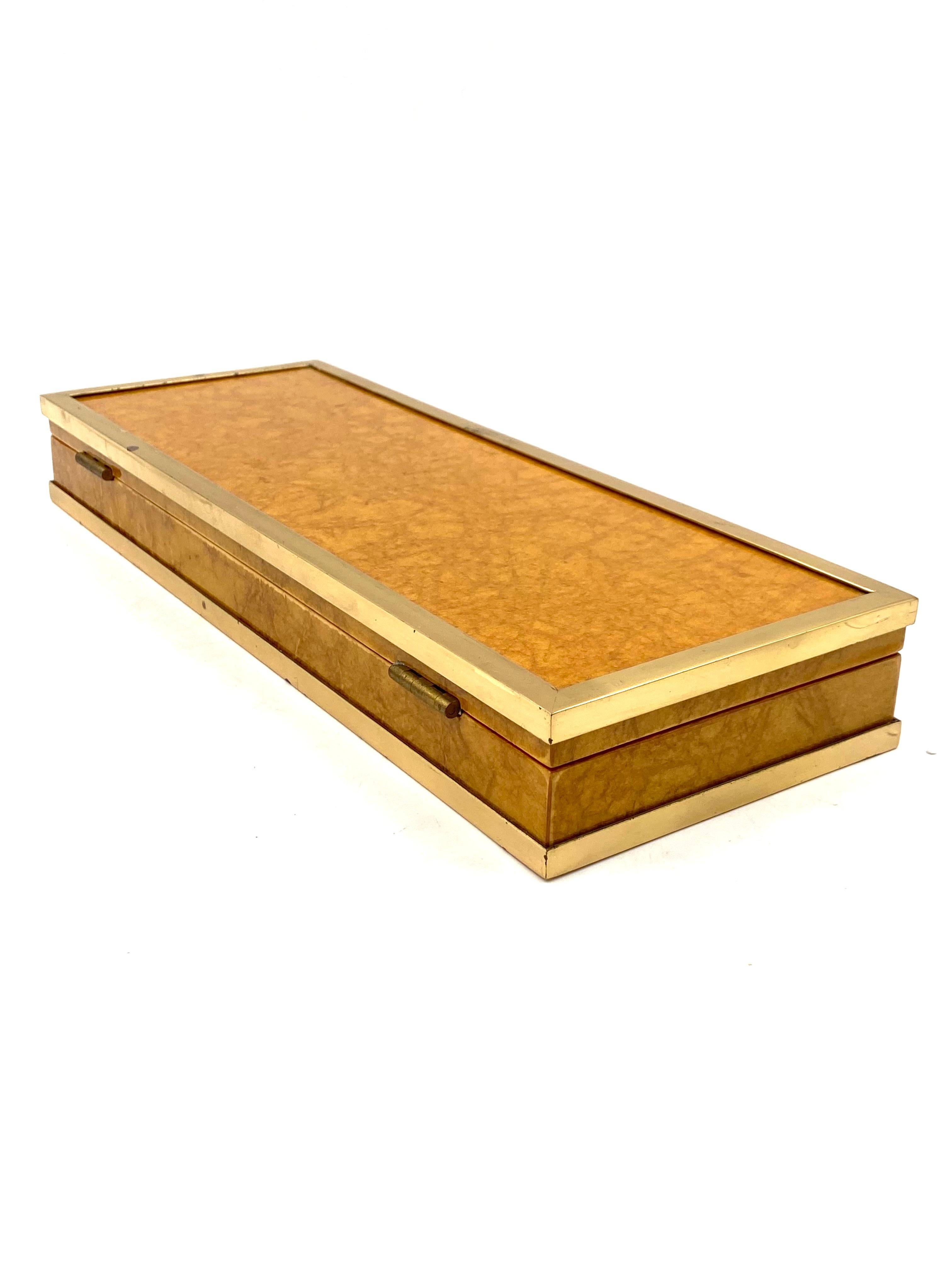 Tommaso Barbi, Wood and Brass Cigars Box, Italy, 1970 For Sale 7