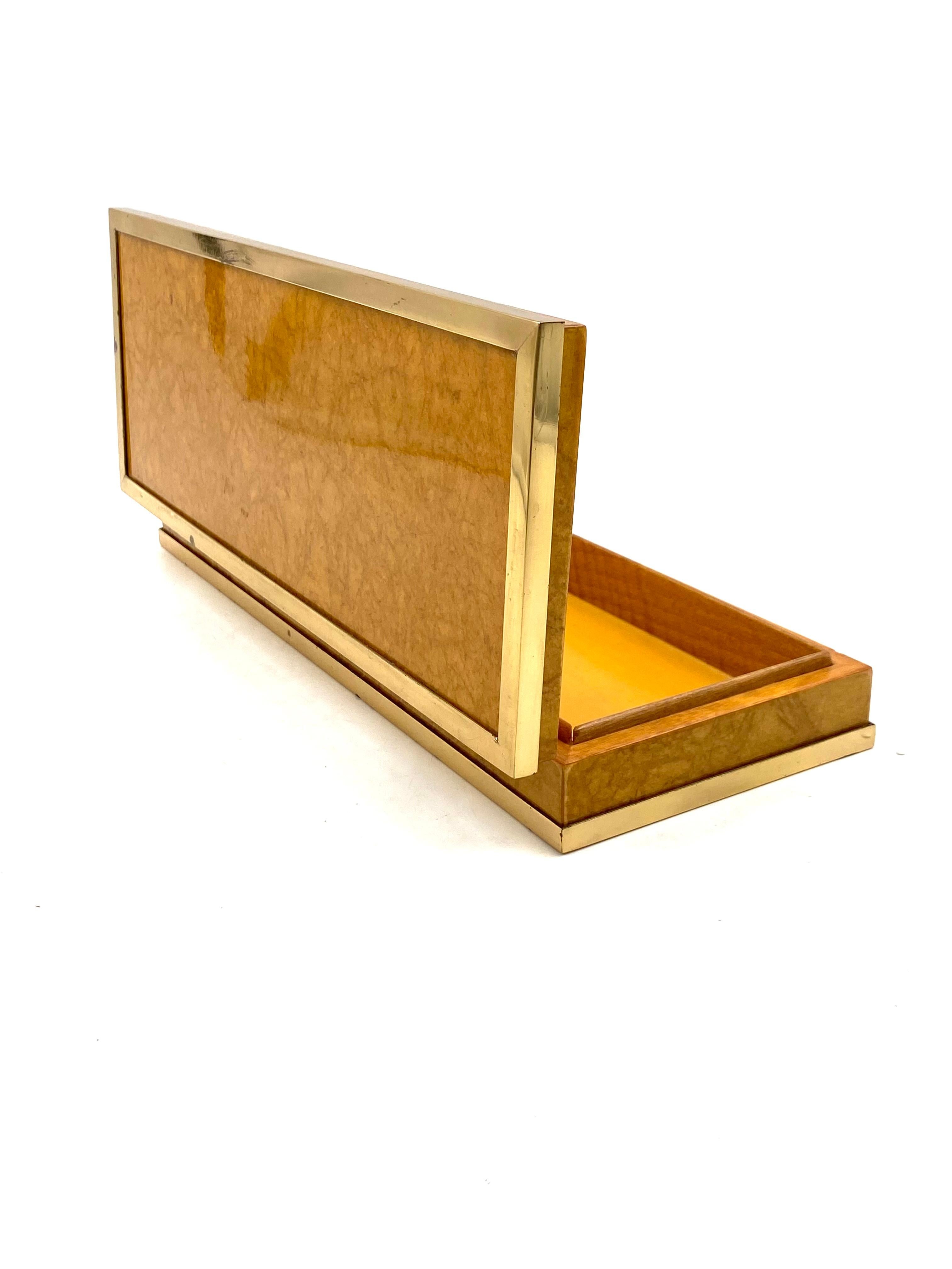 Tommaso Barbi, Wood and Brass Cigars Box, Italy, 1970 For Sale 8