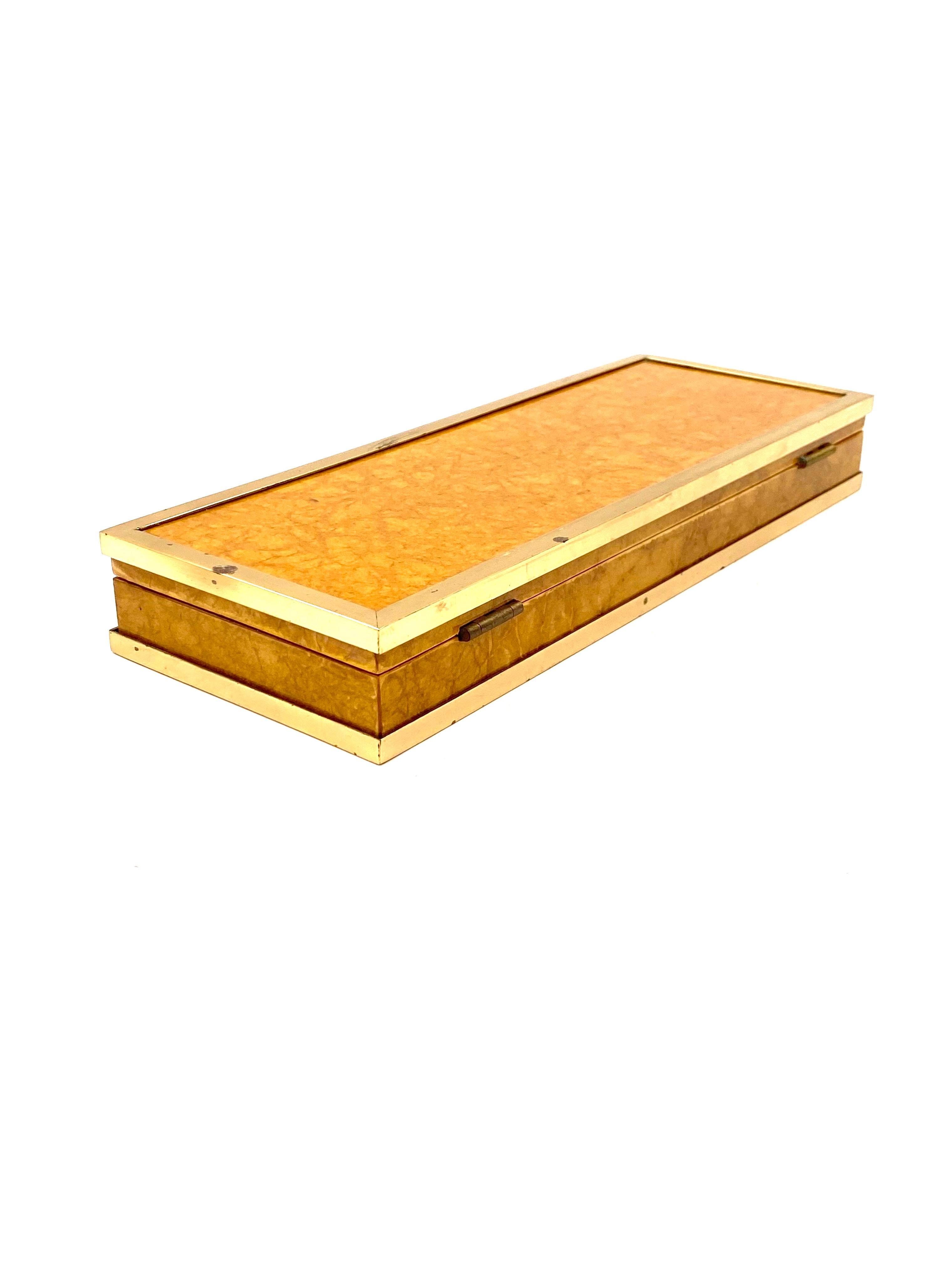 Tommaso Barbi, Wood and Brass Cigars Box, Italy, 1970 For Sale 9