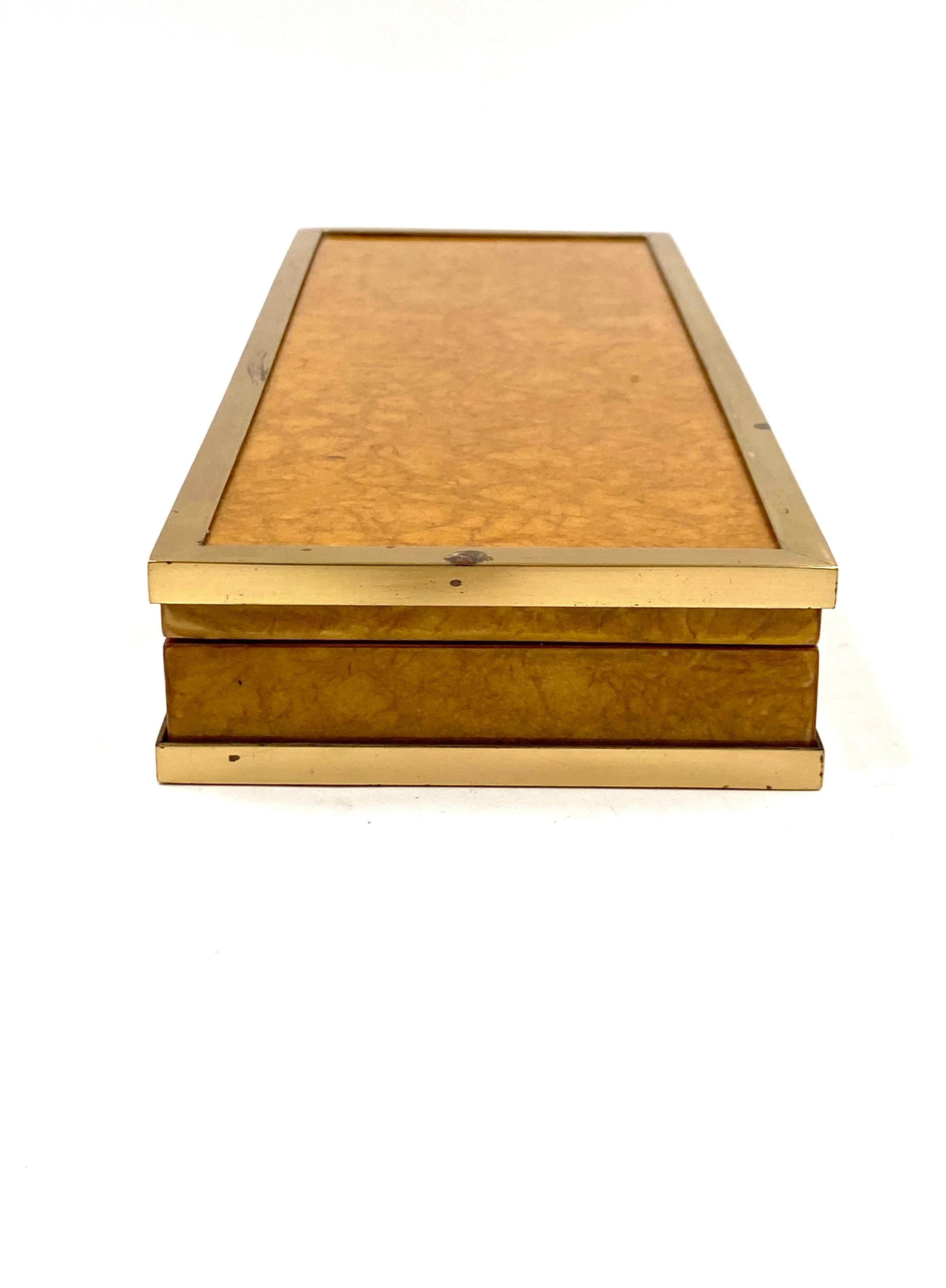 Tommaso Barbi, Wood and Brass Cigars Box, Italy, 1970 For Sale 10