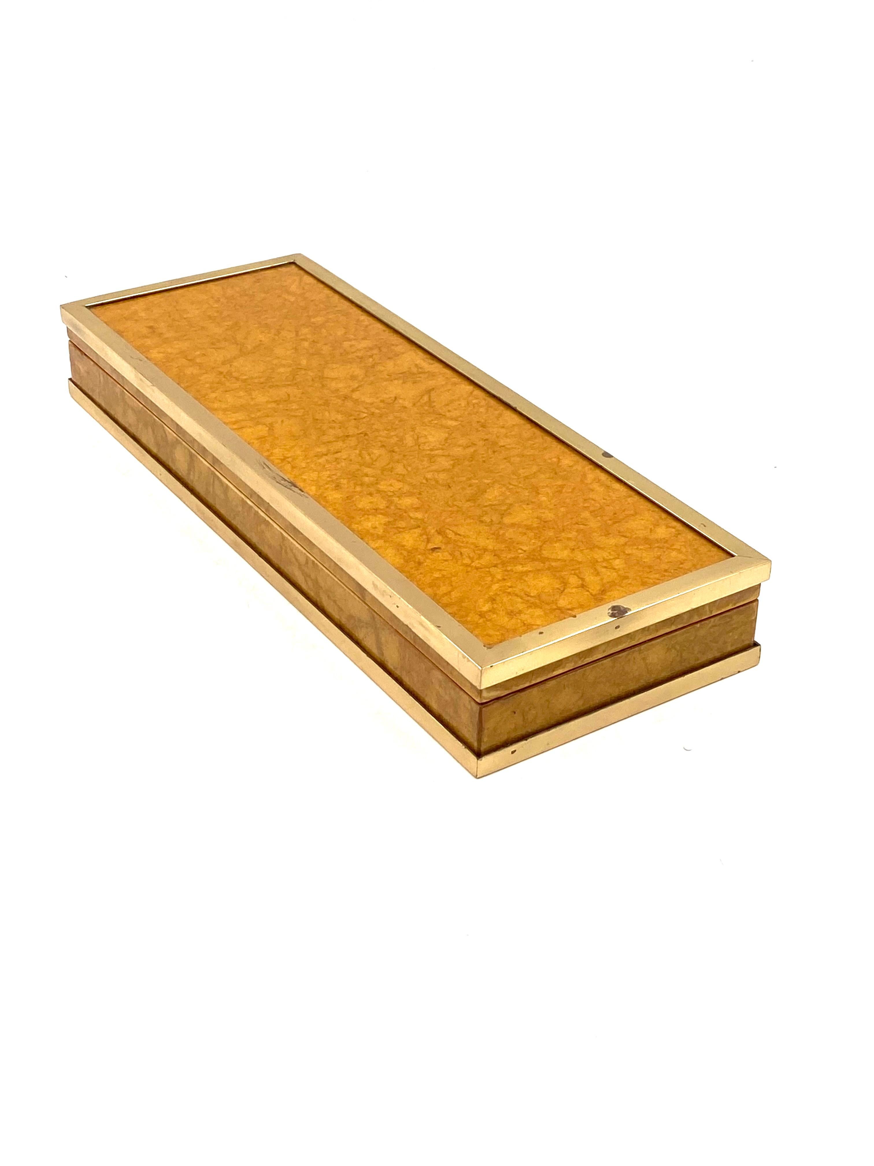 Tommaso Barbi, Wood and Brass Cigars Box, Italy, 1970 For Sale 11
