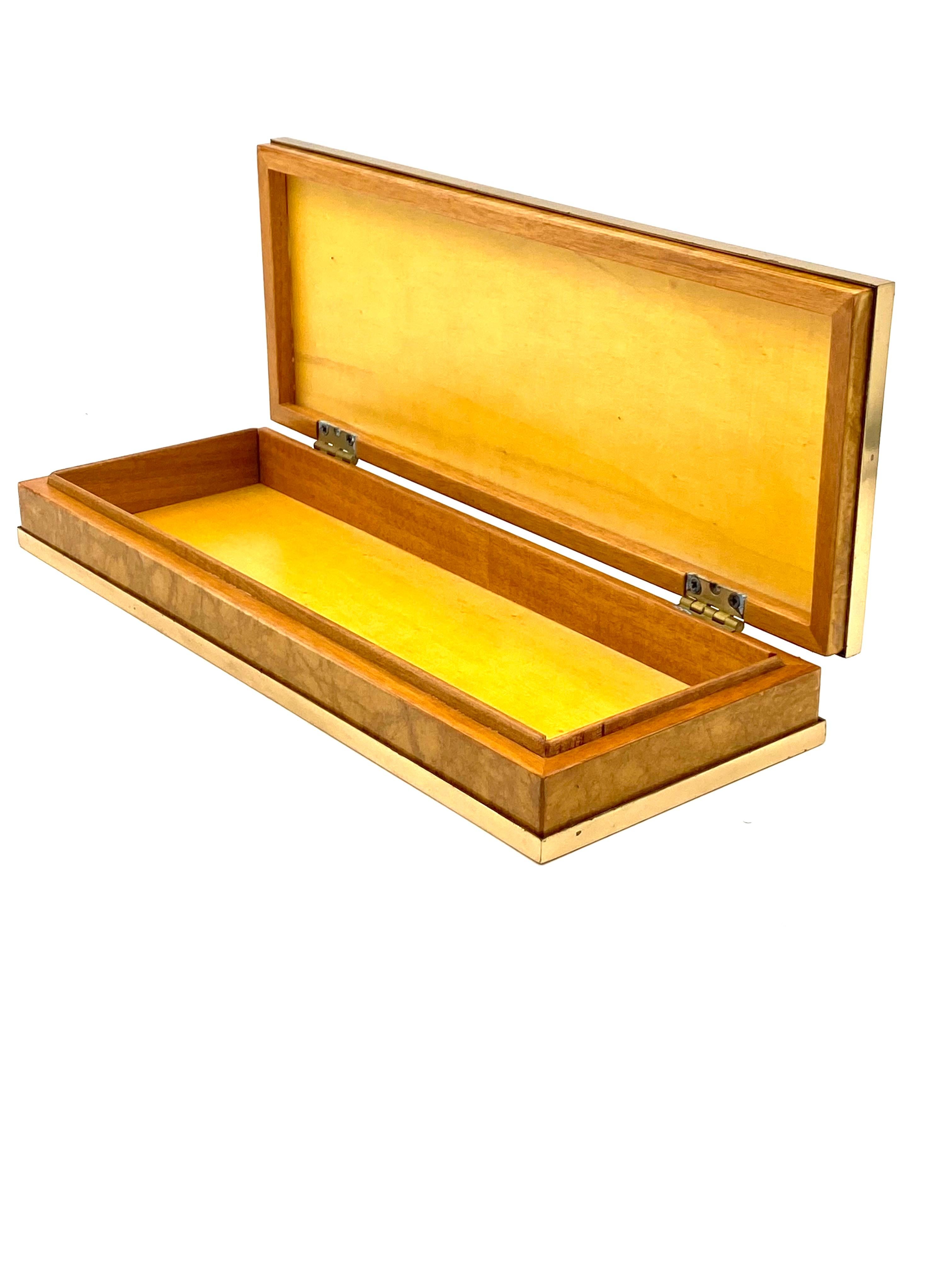 Tommaso Barbi, Wood and Brass Cigars Box, Italy, 1970 For Sale 12