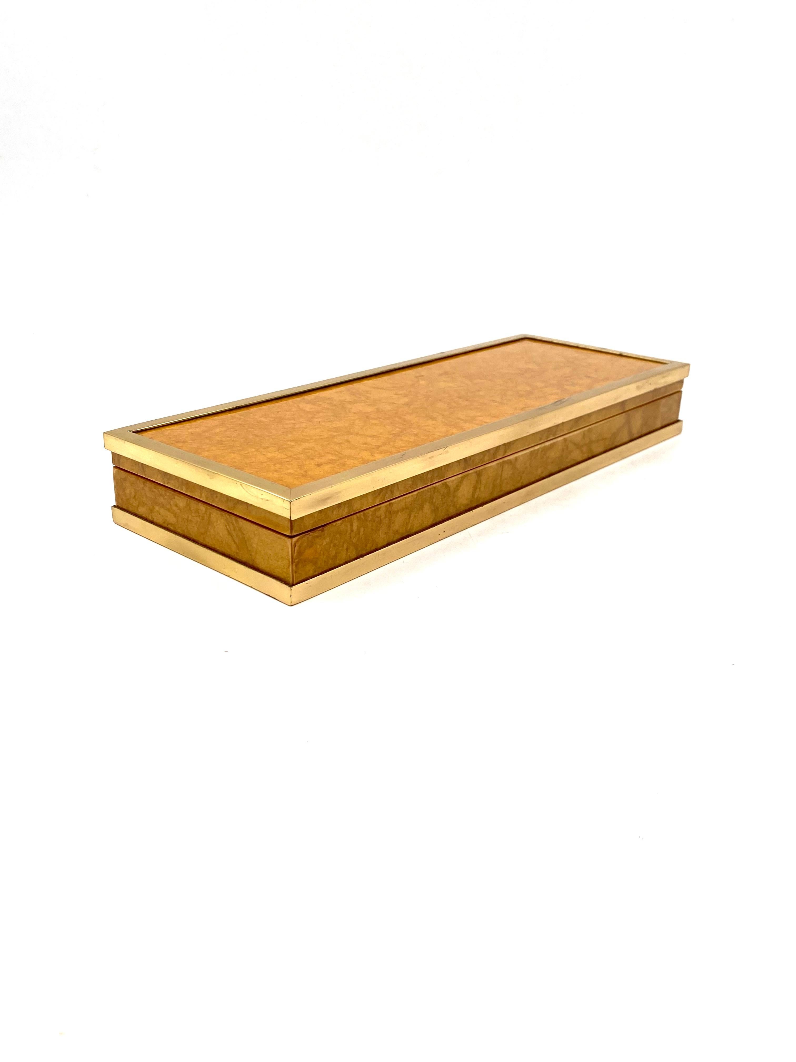 Tommaso Barbi, Wood and Brass Cigars Box, Italy, 1970 For Sale 2