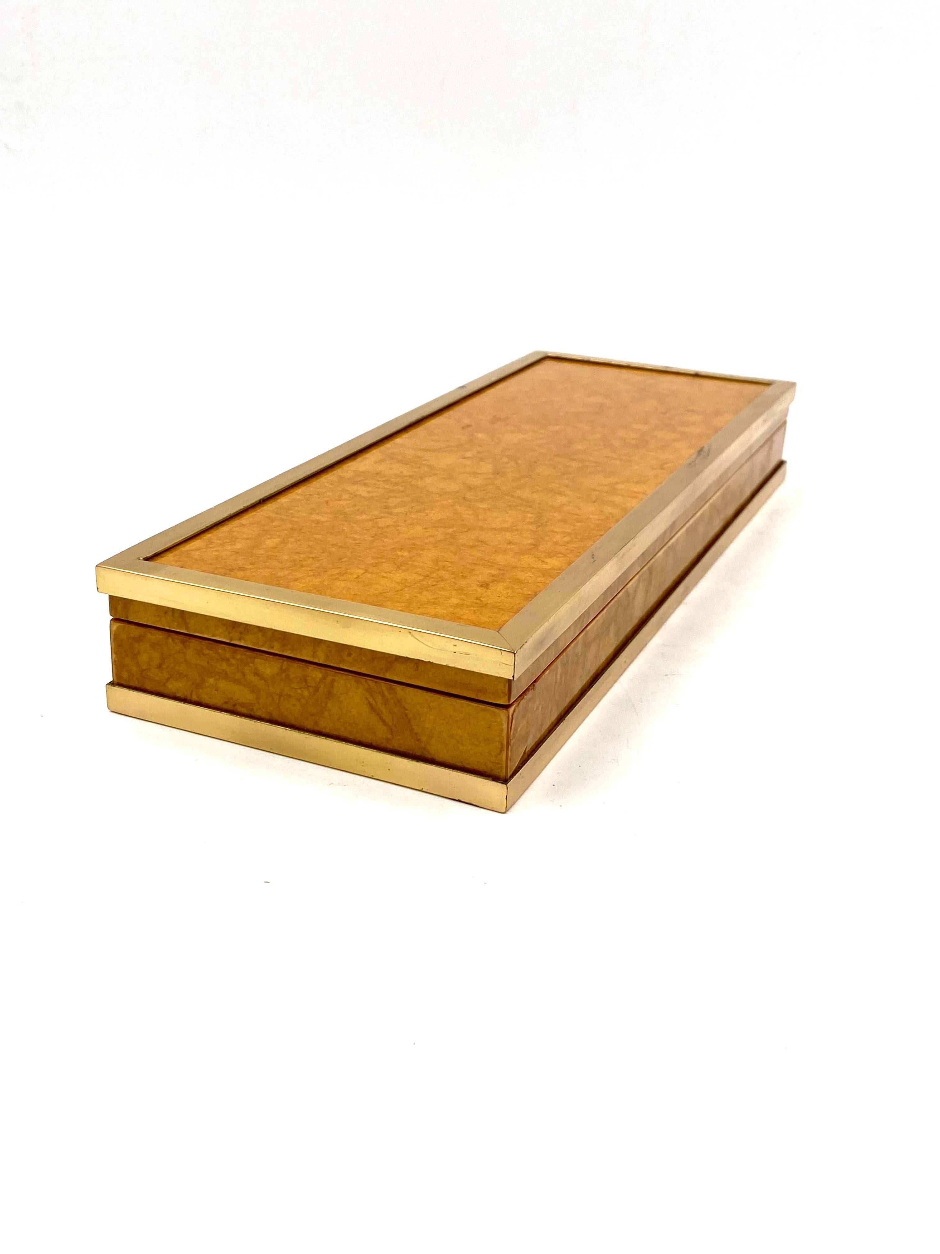 Tommaso Barbi, Wood and Brass Cigars Box, Italy, 1970 For Sale 3