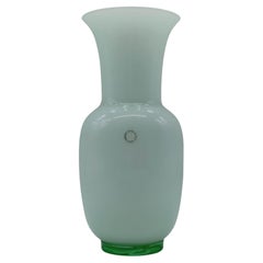 Tommaso Buzzi for Venini "Incamiciato" Green Murano Glass Vase, Italy, 1994