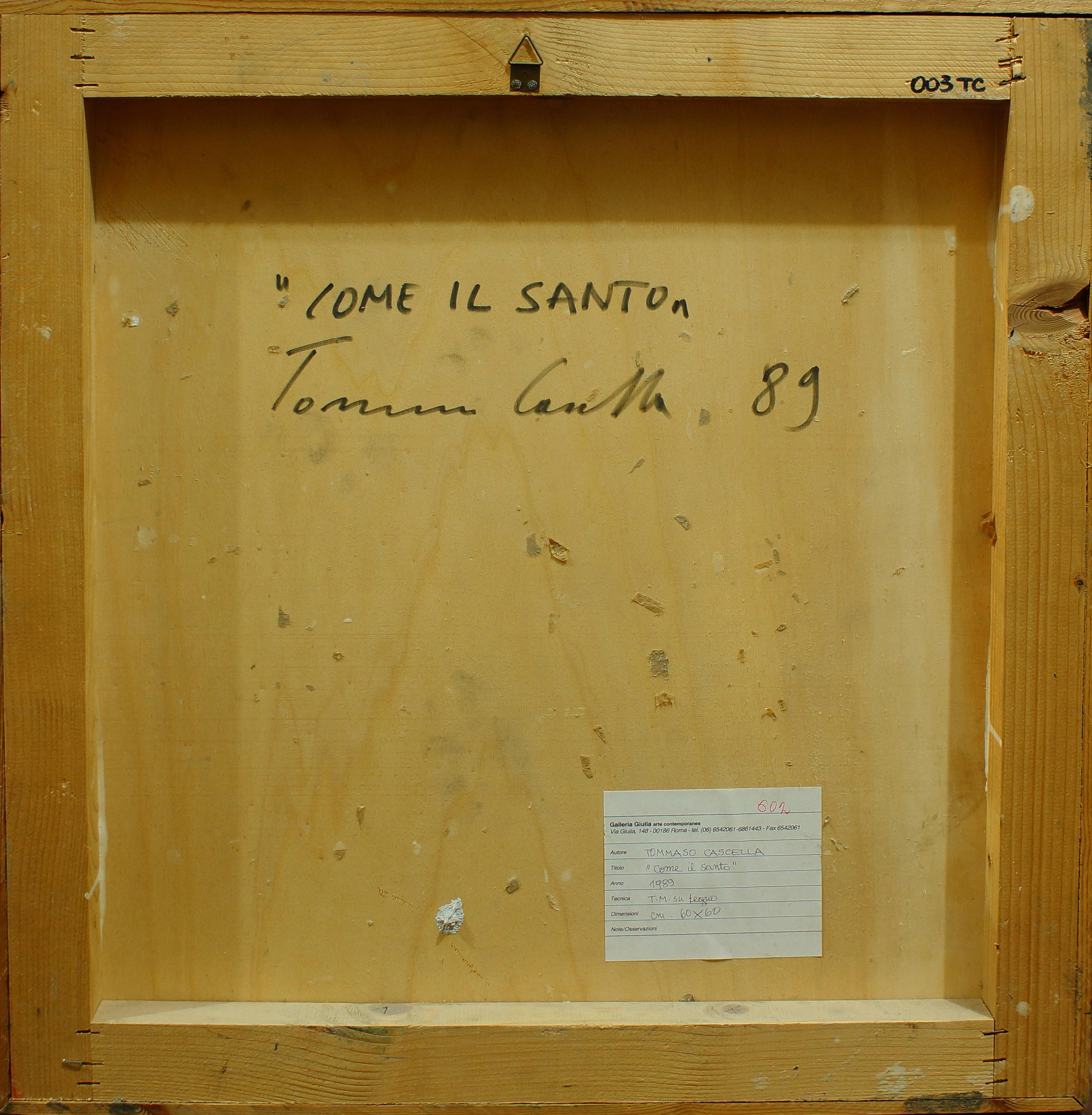 Come il Santo - Collage originale di Tommaso Cascella - 1989 in vendita 3
