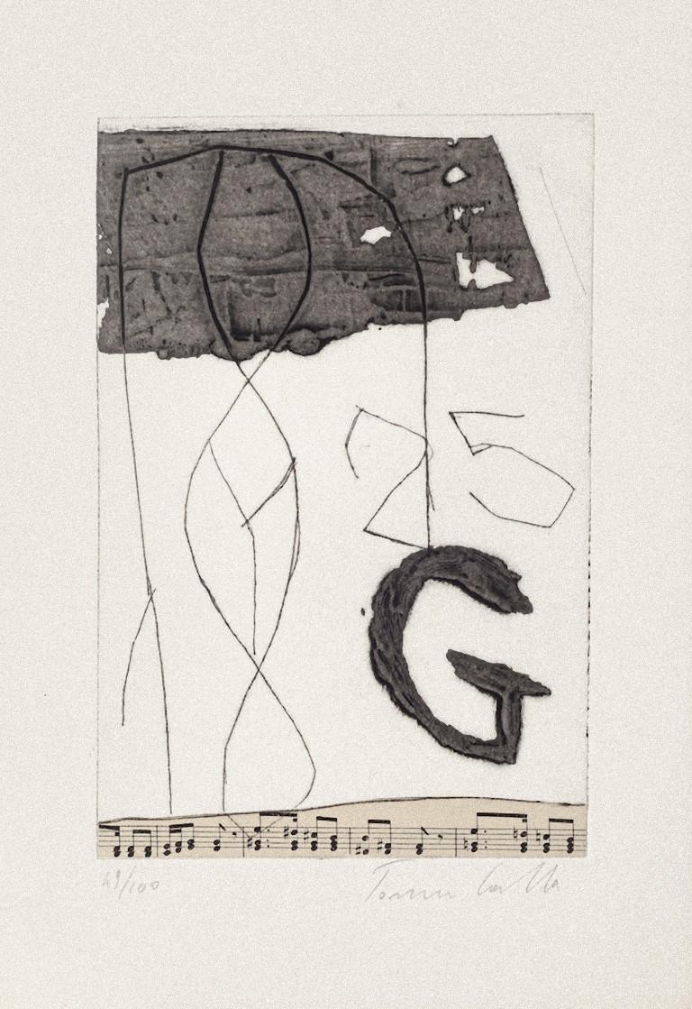 Musical Notes -  Collage and Etching by Tommaso Cascella 