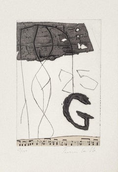 Retro Musical Notes -  Collage and Etching by Tommaso Cascella 