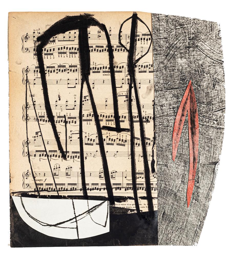 "Musical Notes" is a beautiful artwork in mixed media, tempera and collage on a musical note, realized in 2009 by Tommaso Cascella (Ortona, 1890-Pescara, 1968).

Hand-signed on the rear and date.

Good condition with the trace of time and small
