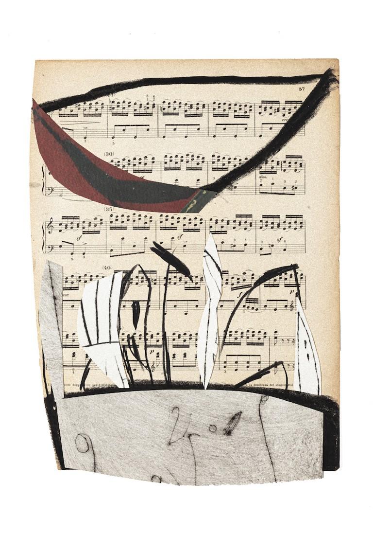 "Musical Notes" is a beautiful artwork in mixed media, tempera and collage on a musical note, realized in 2009 by Tommaso Cascella.

Hand-signed on the rear and date.

Good condition and aged.

The artwork represents an abstract composition through