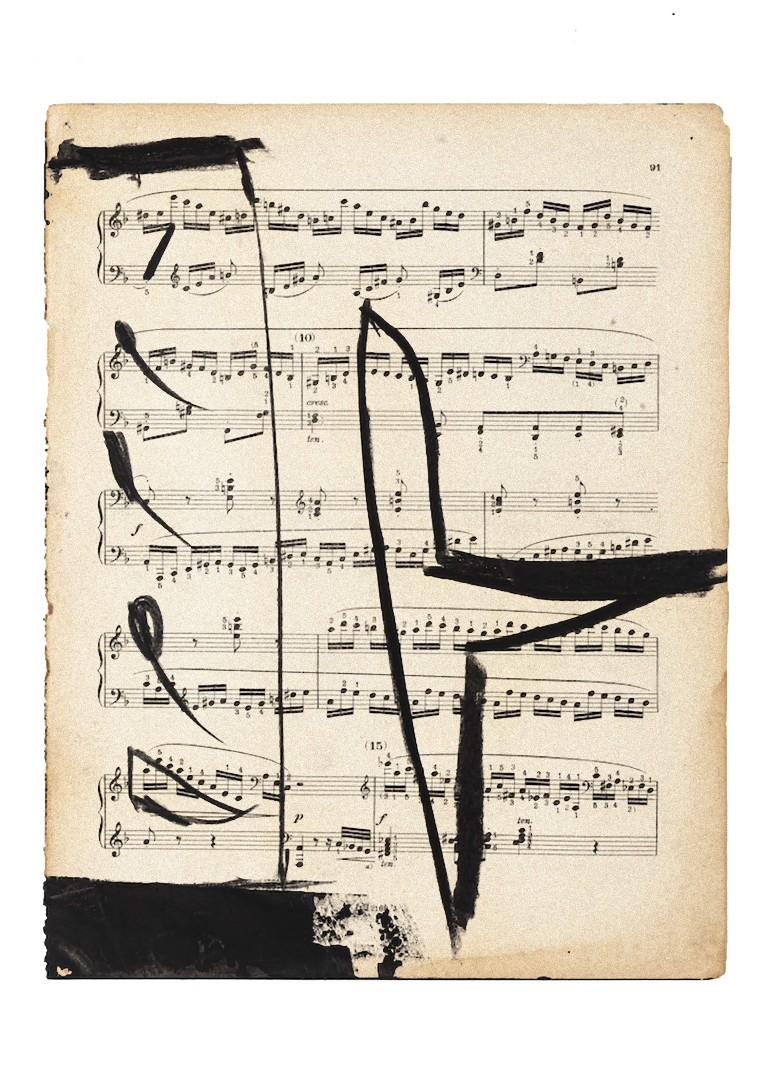 "Musical Notes" is a beautiful artwork in mixed media, tempera and collage on a musical note, realized in 2009 by Tommaso Cascella.

Hand-signed on the rear and date.

Good condition and aged and a small cutaway on the top right angle with two very