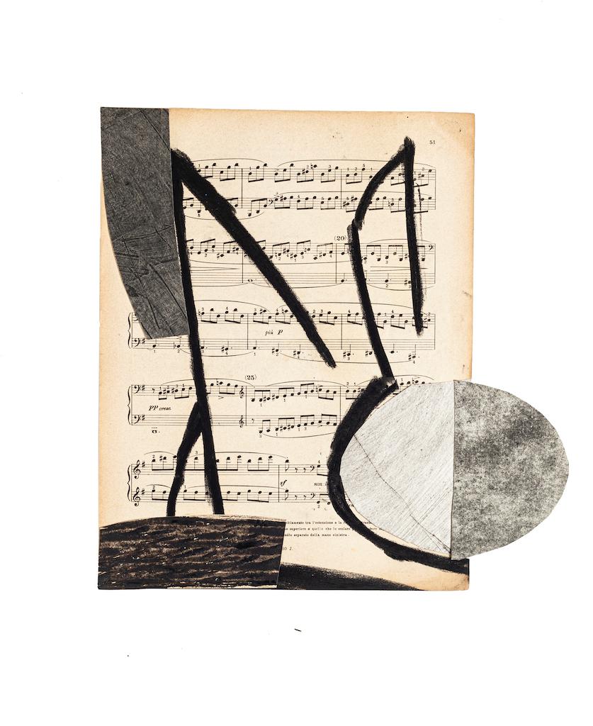"Musical Notes" is a beautiful artwork in mixed media, tempera and collage on a musical note, realized in 2009 by Tommaso Cascella.

Hand-signed on the rear and date.

Good condition and aged .

The artwork represents an abstract composition through