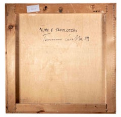 Lyre et Palette - Huile sur toile de Tommaso Cascella - 1989