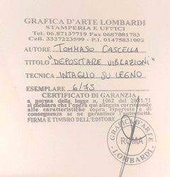 Depositare Vibrazioni 2 - Xilografia di Tommaso Cascella - Anni '90