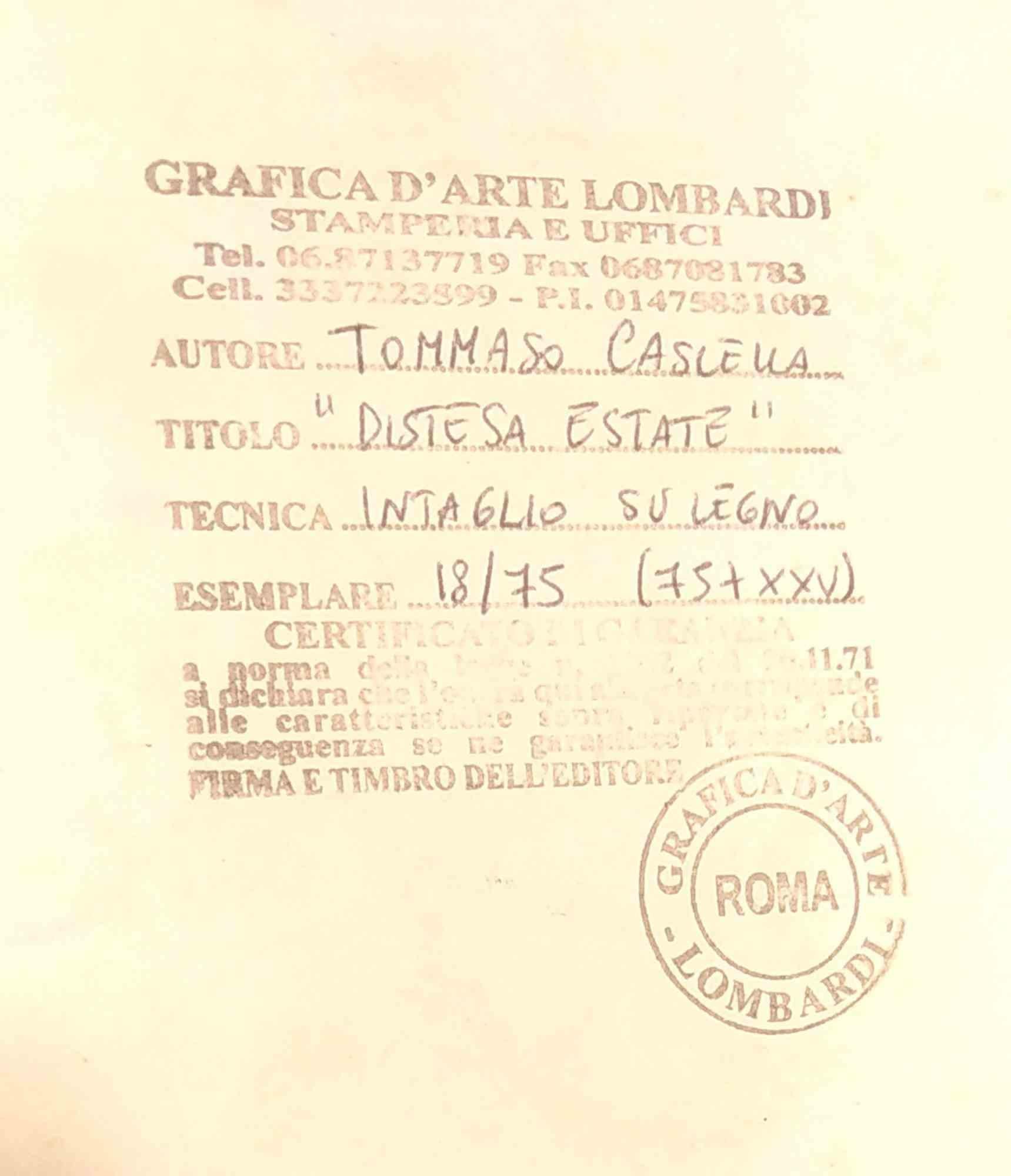 Distesa Estate, gravure sur bois de Tommaso Cascella, années 1990 en vente 1