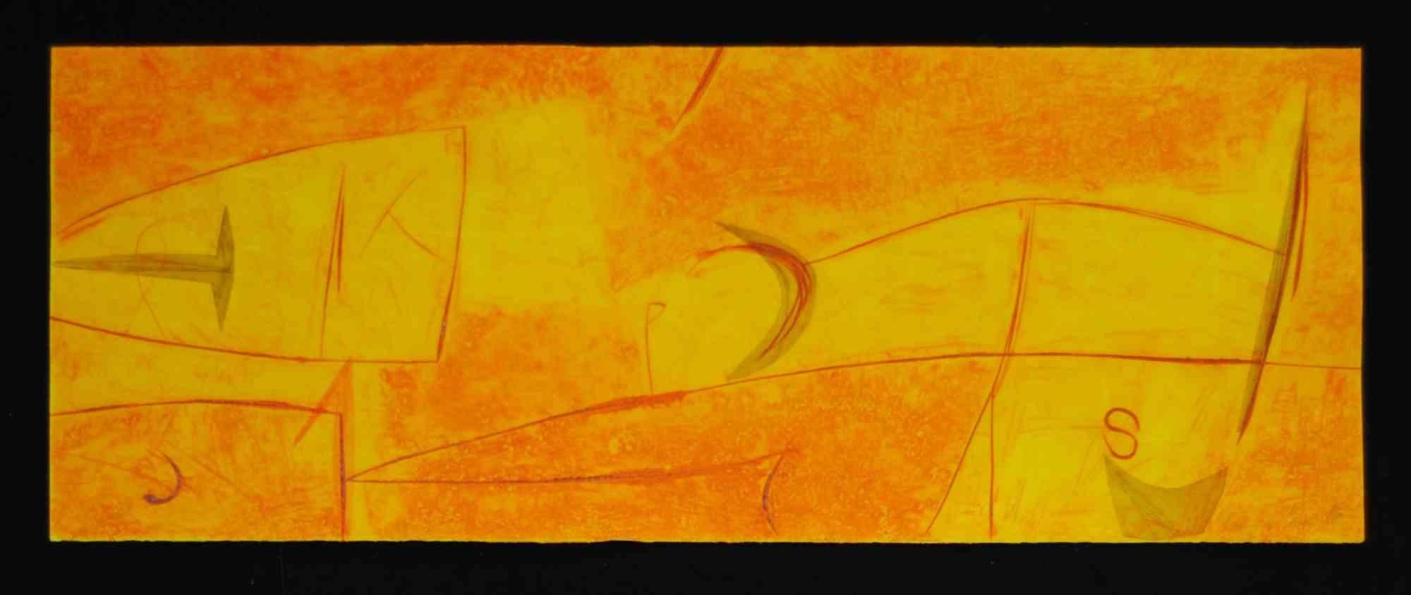 Gravure avec matrice de gravure sur bois sur papier 310 gr/m2, format de l'œuvre 130cm x 49cm.

Excellent état, aucun défaut. 

Cachet de garantie de Grafica Lombardi.