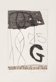 Musical Notes - Etching by Tommaso Cascella - 20th Century