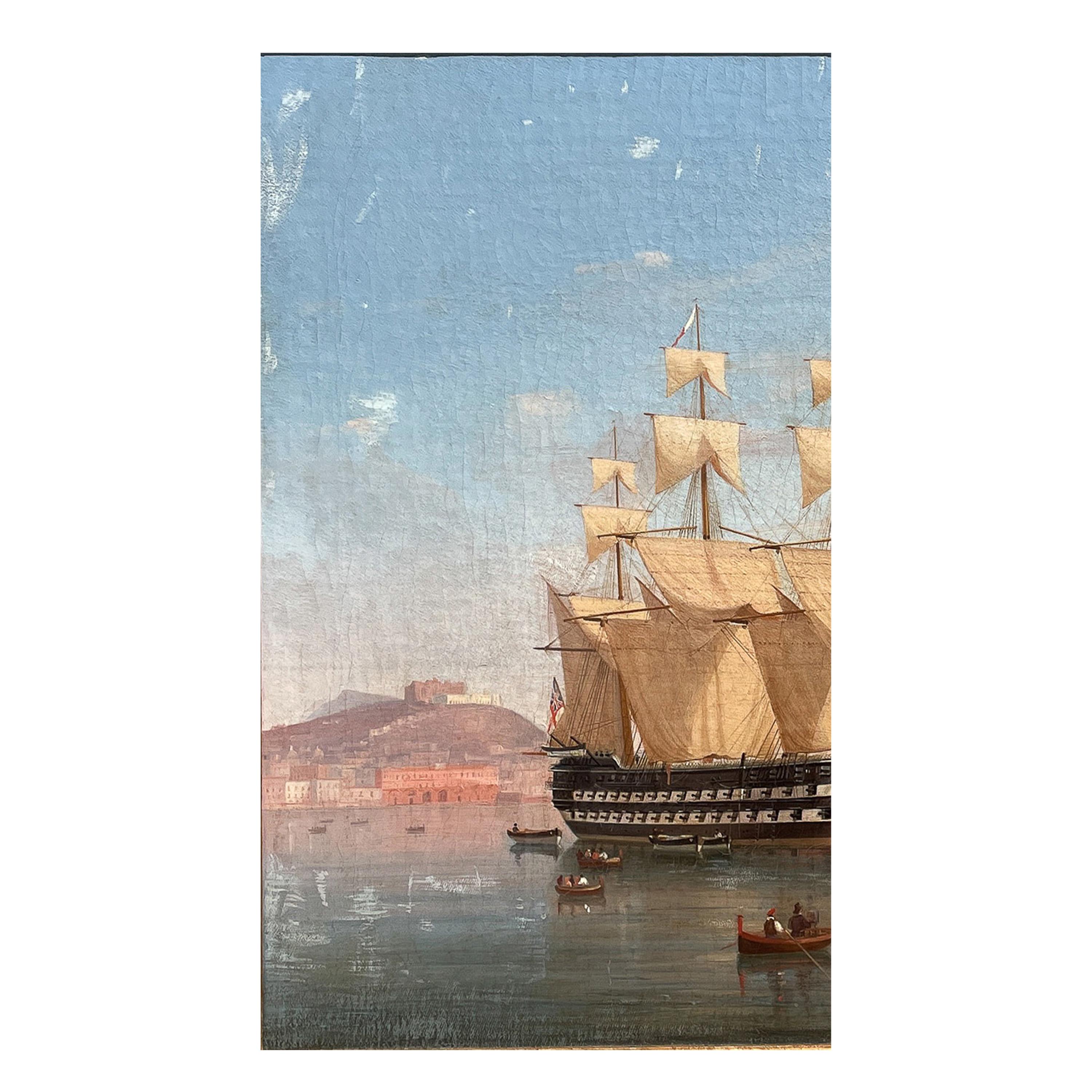 Eine wichtige antike Maritime Schiffe Öl auf Leinwand Gemälde von 