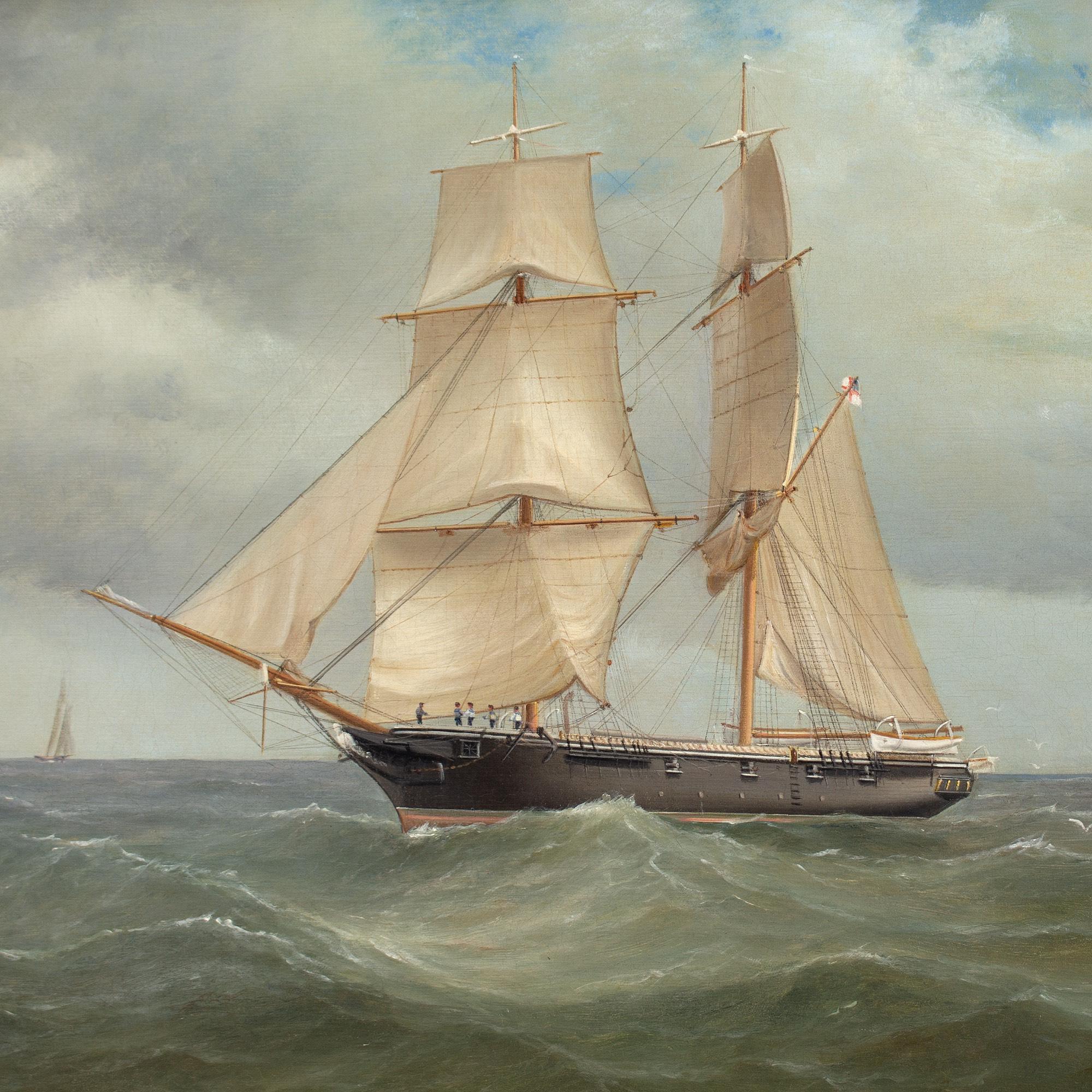 Tommaso De Simone, HM Brig Nautilus Exercising In The Channel 1