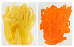 Blissful Myth (Diptych) (Abstract painting)