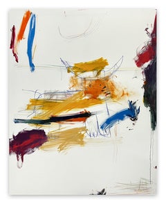 Bull Chasing Blue Rabbit (Abstract painting)